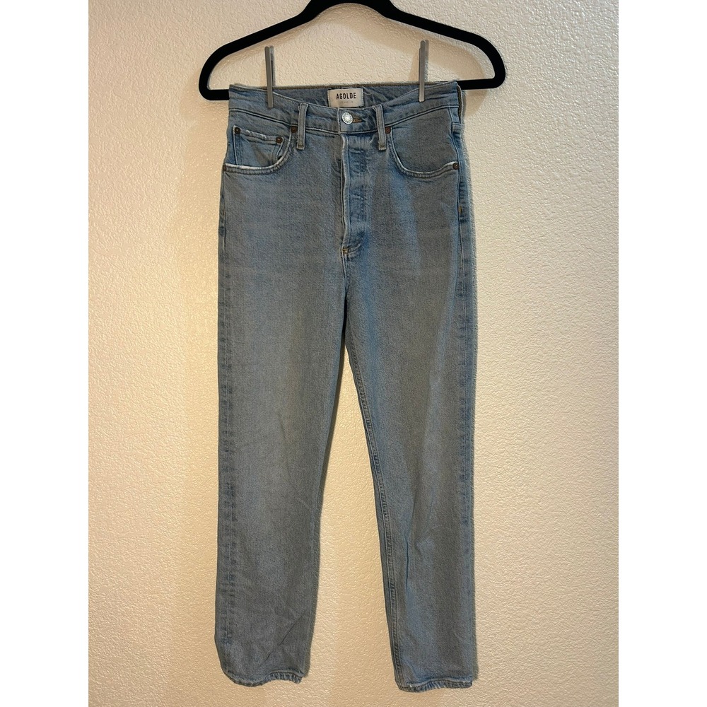AGOLDE Riley High Rise Straight Leg Jeans Light Denim Wash A056C-1255 Size 25